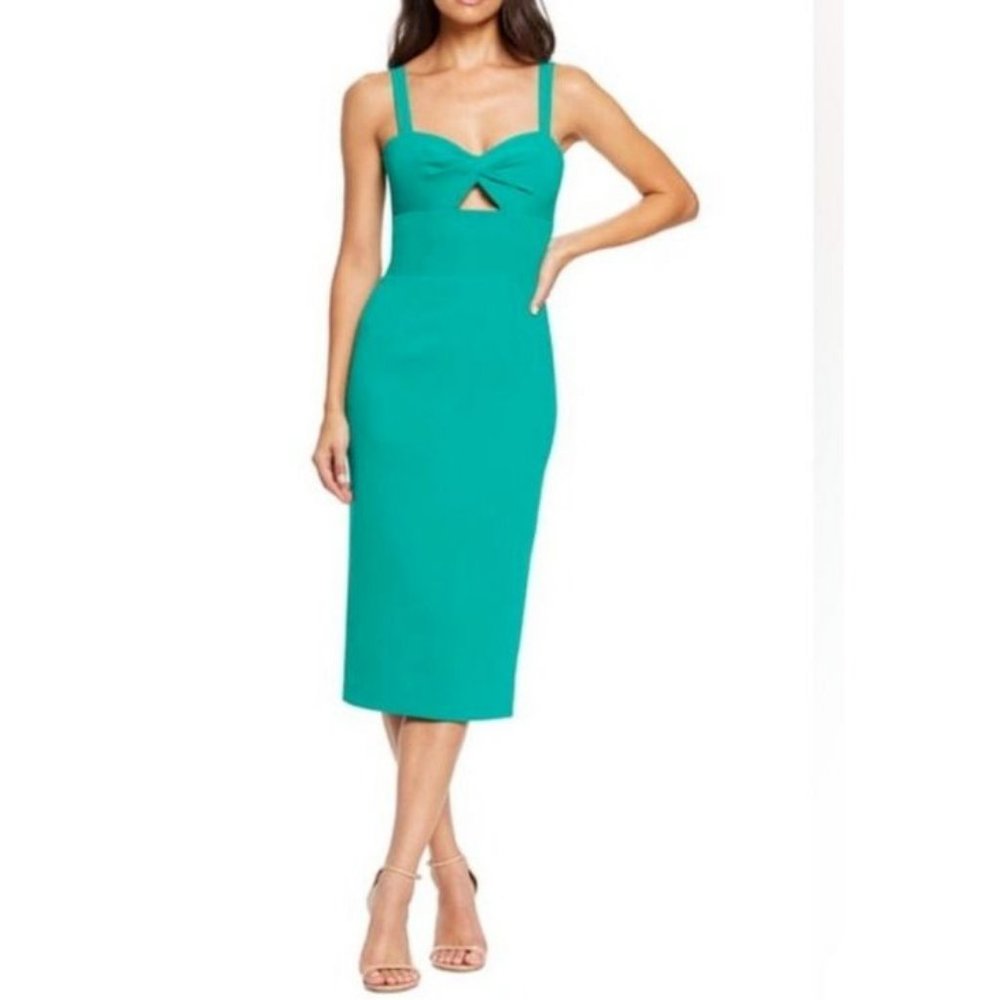 Dress The Population Dress Green XL Extra Large Washable Stretch